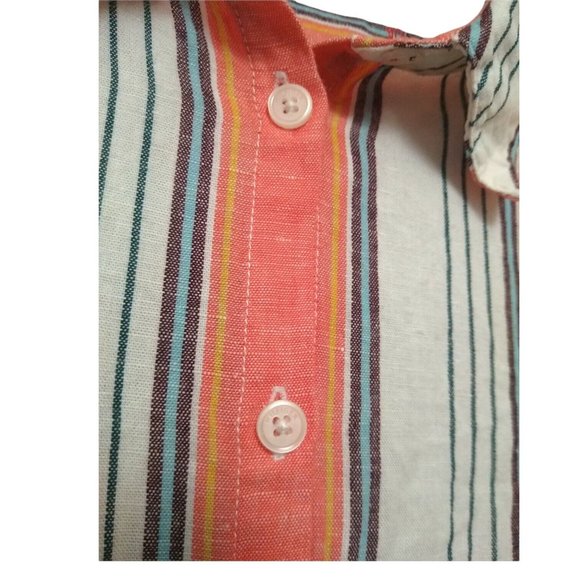 Tommy Hilfiger Orange White Stripe Linen and Cotton Sleeveless Shift Dress US 10 - Picture 7 of 12